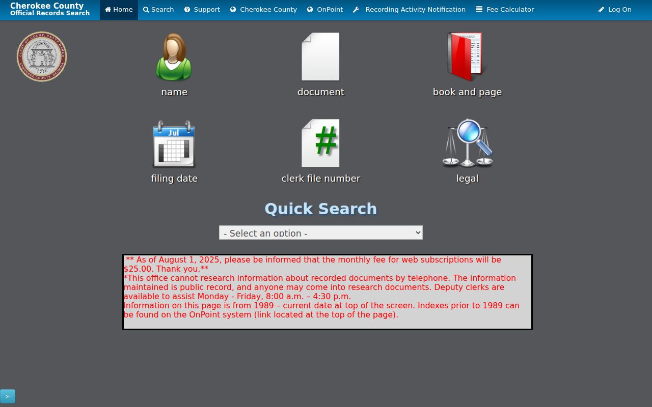 Canton residents directory Cherokee deed index