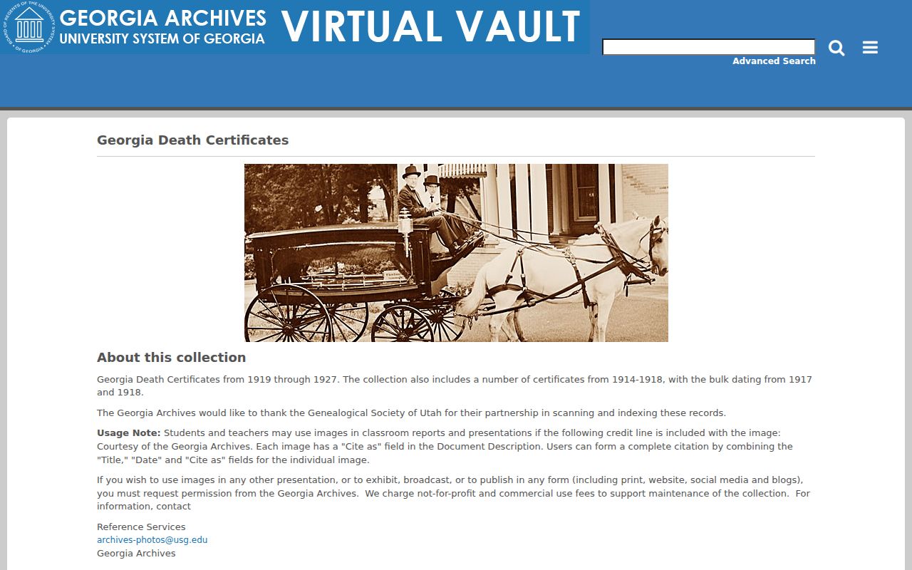 Georgia Archives historical death certificate search for former Canton residents