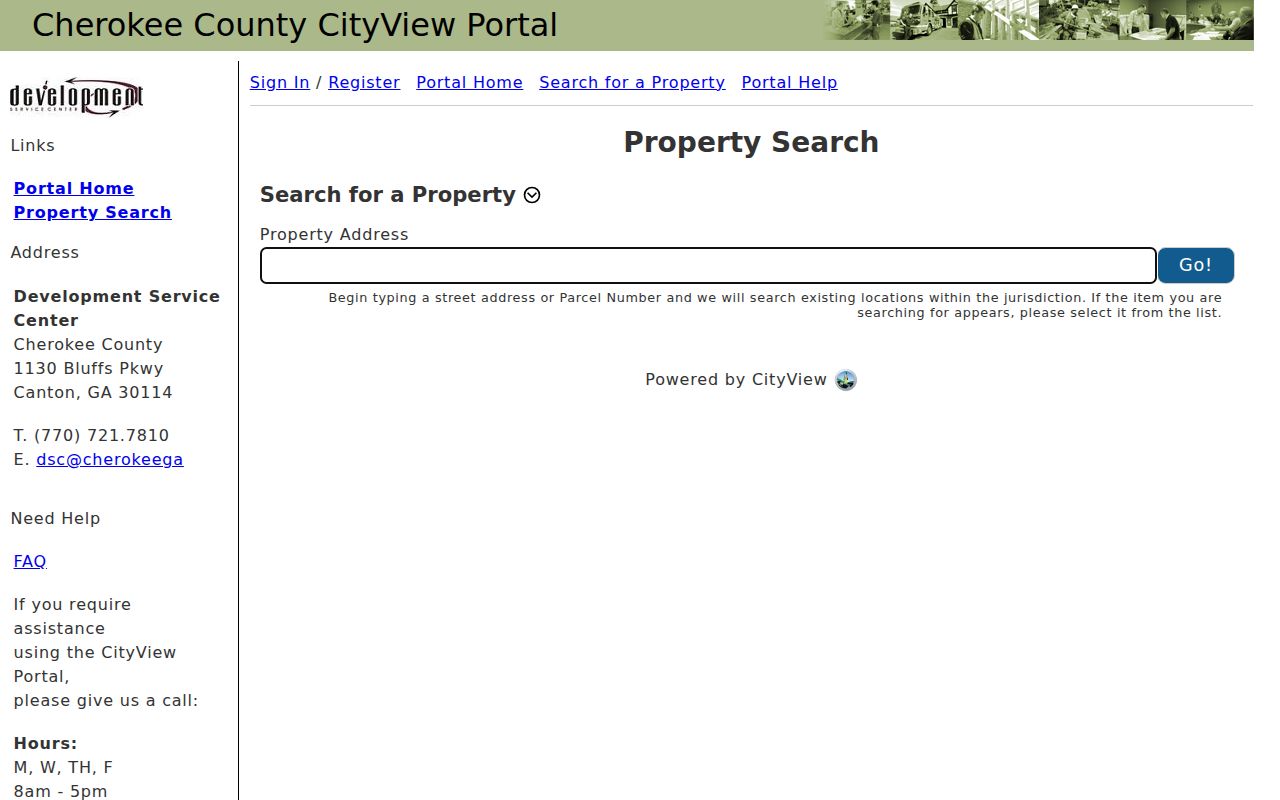 Canton street directory Cherokee property and permit locator